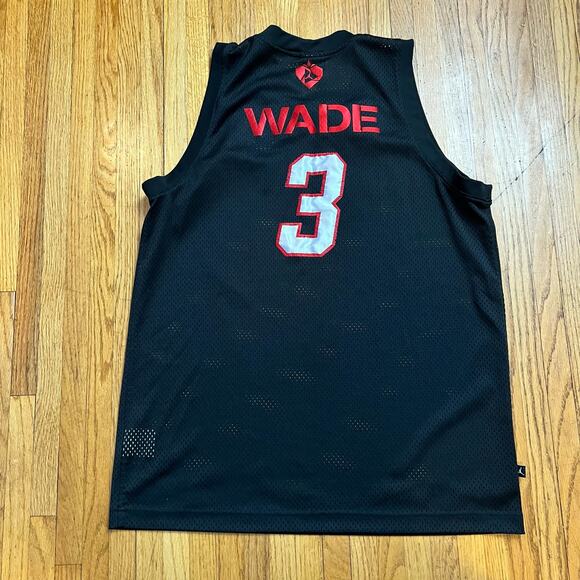 Dwayne Wade Jersey Mens Large #3 Jordan Black NBA Basketball - Picture 4 of 10